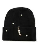 Pearly Knit Beanie With Pearly Pin