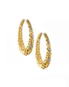 Roberto Coin Mauresque 18k Diamond Filigree Hoop Earrings, Women's, Gold