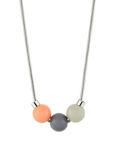 Tricolor Bead-drop Necklace