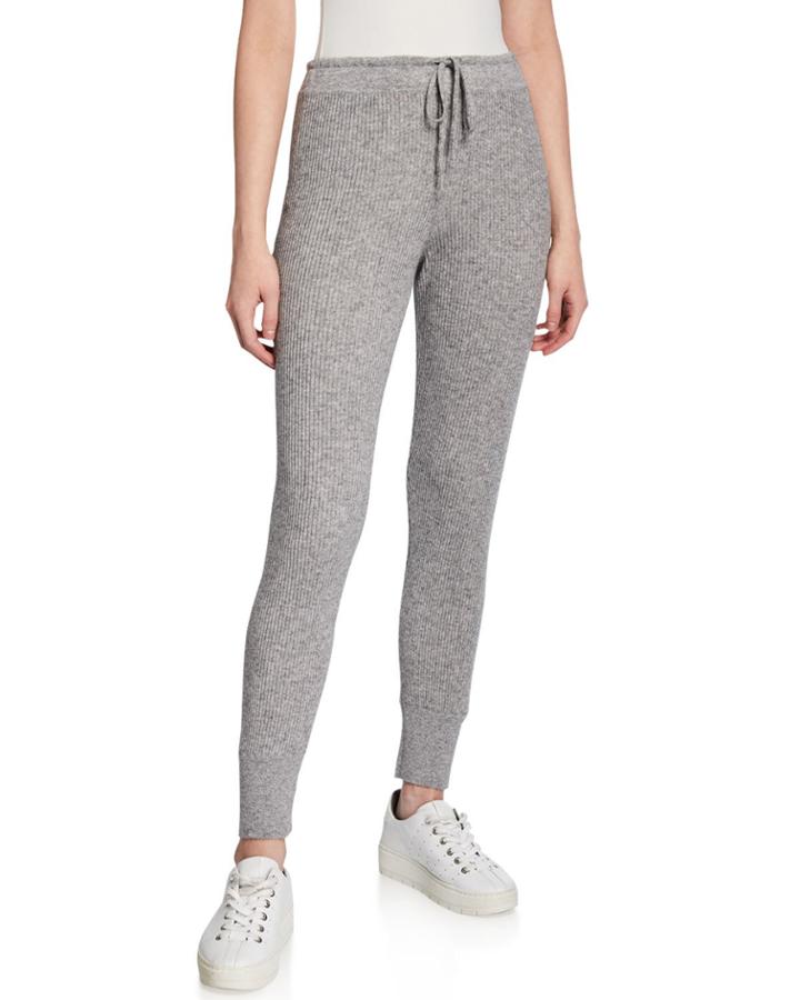 Ribbed Wool-cashmere Jogger Pants