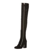 Over-the-knee Suede Zip-up Boot