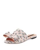 Flower-embroidered Flat