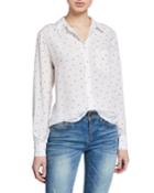Kate Heart-print Button-down Blouse
