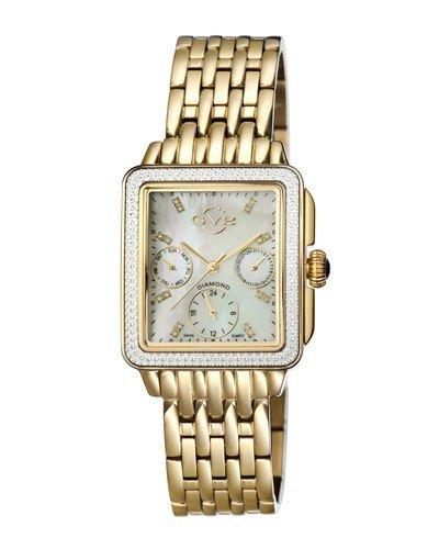 30mm Bari Diamond Bracelet Watch, Yellow Golden