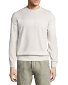 Cashmere Crewneck Sweater, Fog/light Beige