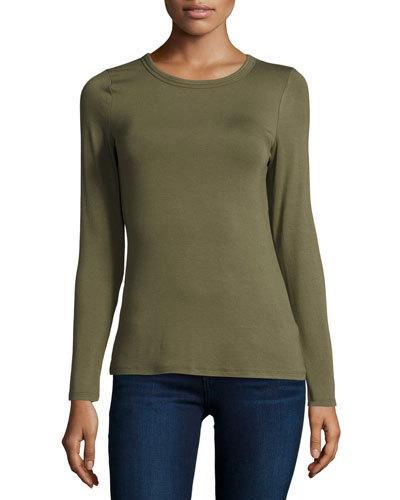 Scoop-neck Long-sleeve Tee, True