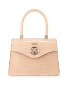 Melanie Croc-embossed Leather Top-handle Bag