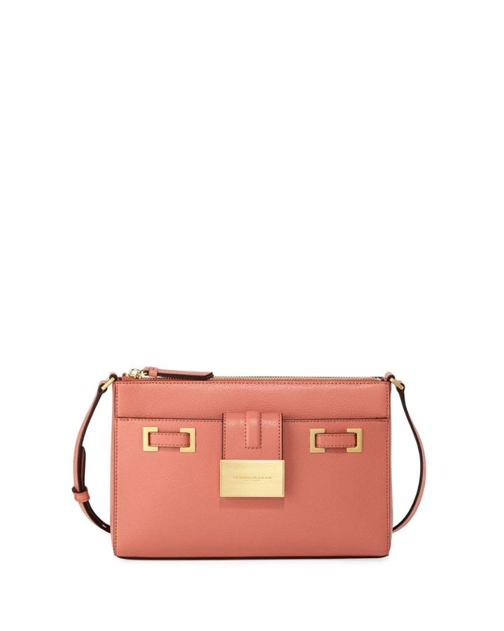 Leather Zip-top Small Crossbody Bag