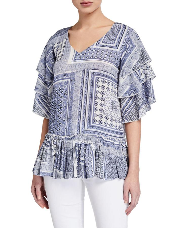 Bistro Cuba-print Top