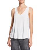 V-neck Jersey Tank With Voile Back