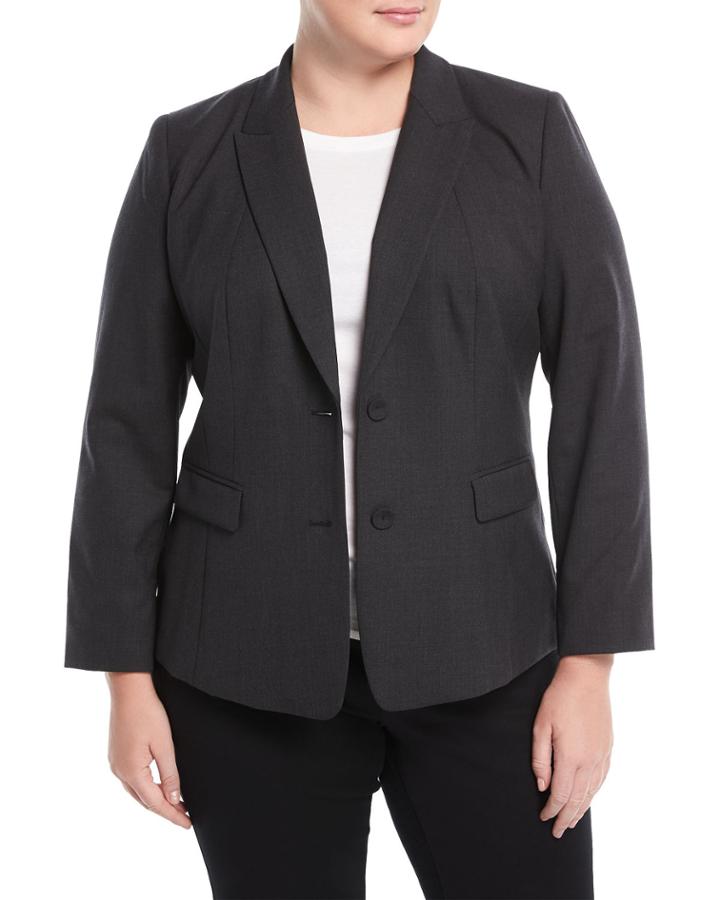 Blake Wool-blend Two-button Jacket, Plus