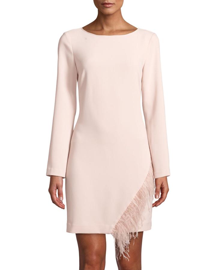 Feather-trim Long-sleeve