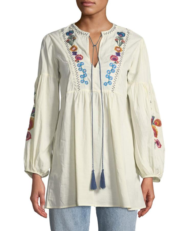 Sara Embroidered Peasant Dress