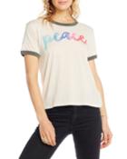 Painted Peace Short-sleeve Contrast-trim T-shirt