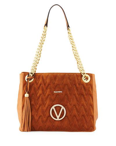 Luisa Suede/leather Quilted Tote Bag