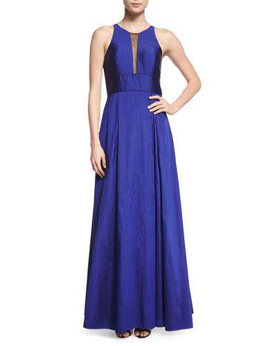 Sleeveless Taffeta Ball Gown With