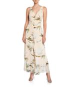 Royal Palm Sleeveless Wide-leg Jumpsuit