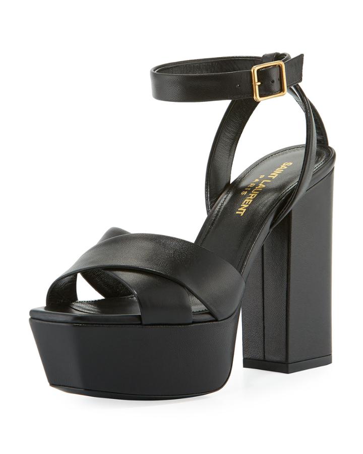 Farrah Leather Chunky-heel Platform