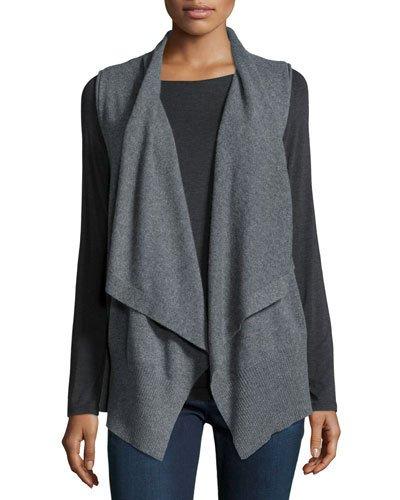 Sleeveless Draped Cashmere Vest