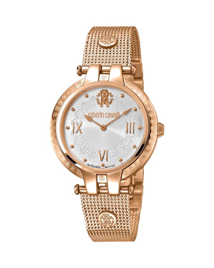 40mm Logo Watch W/ Mesh Bracelet, Rose/silver
