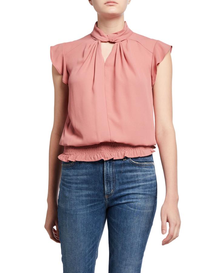 Short-sleeve Top With Twisted Neck