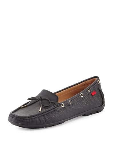 Nantucket Snake-embossed Driver, Black