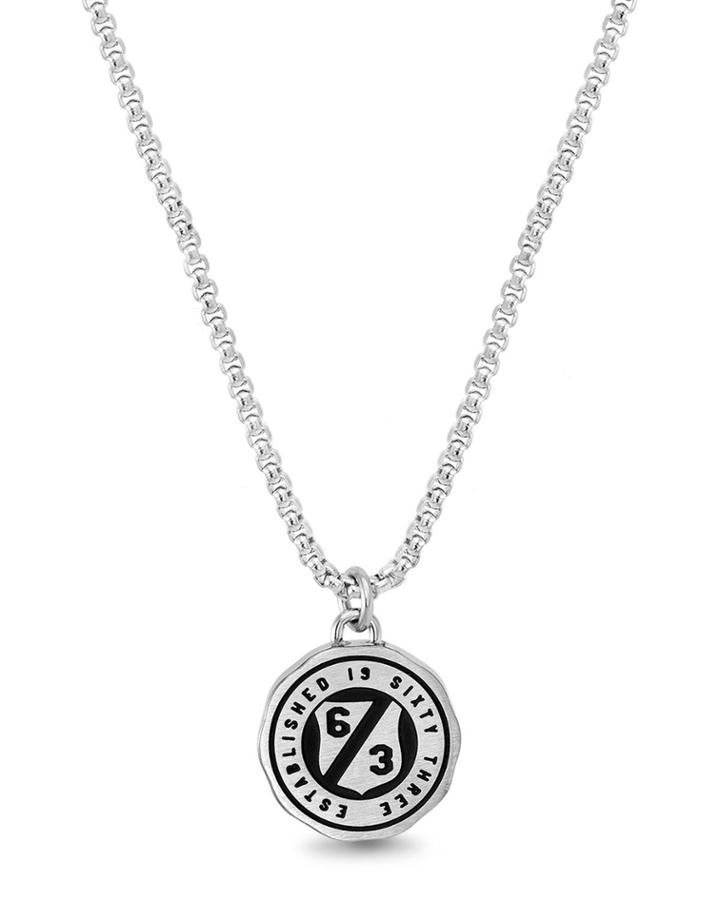 Men's Enamel Shield Pendant Necklace,