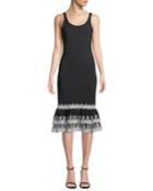 Diamond Crepe Applique Tank Dress