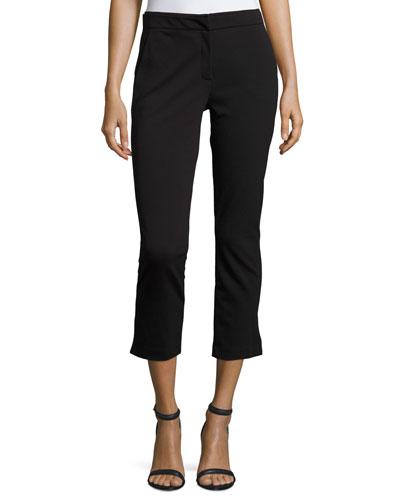 Flat-front Cropped Trousers, Blackbird