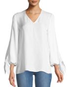 Marlee Self-tie Silk V-neck Top