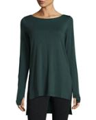 Willow Long-sleeve High-low Tunic, Emerald