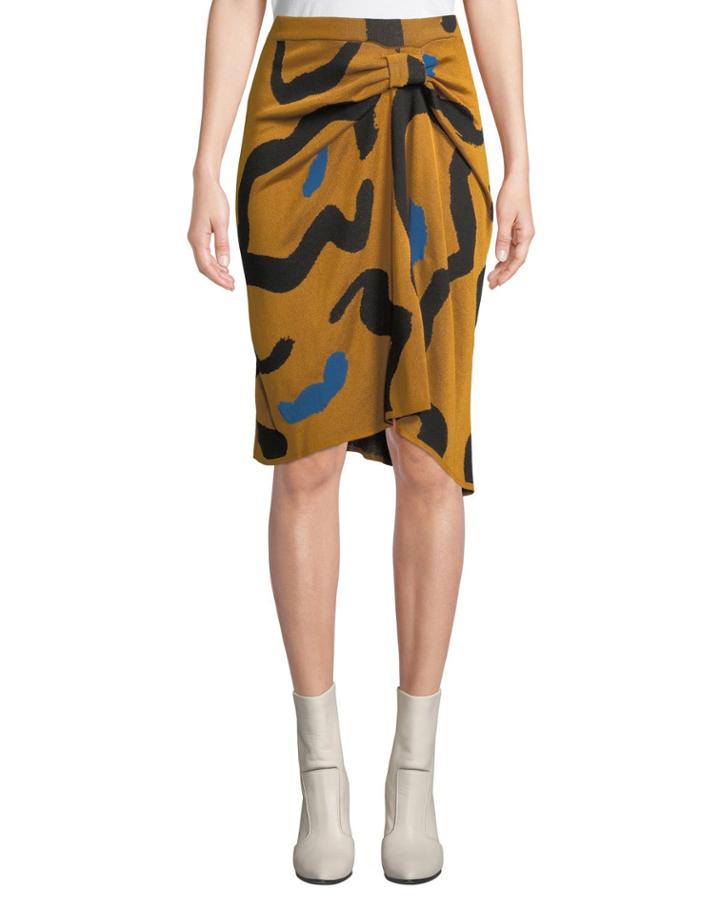 Kazu Draped Leopard-print Jacquard