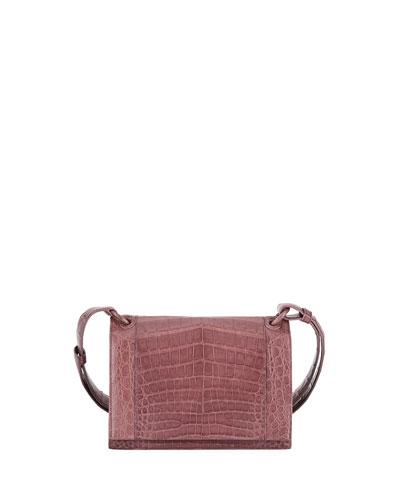Small Crocodile Shoulder Bag, Purple A3
