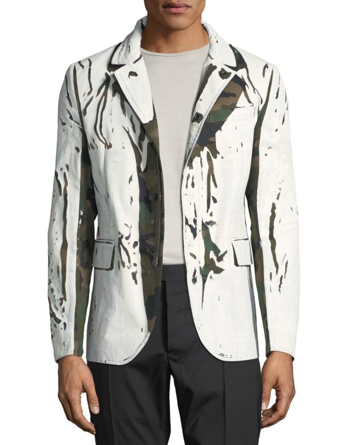 Men's Distressed Camo Twill