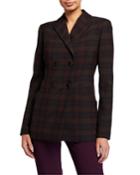 Launie Plaid Double-breasted Jacket