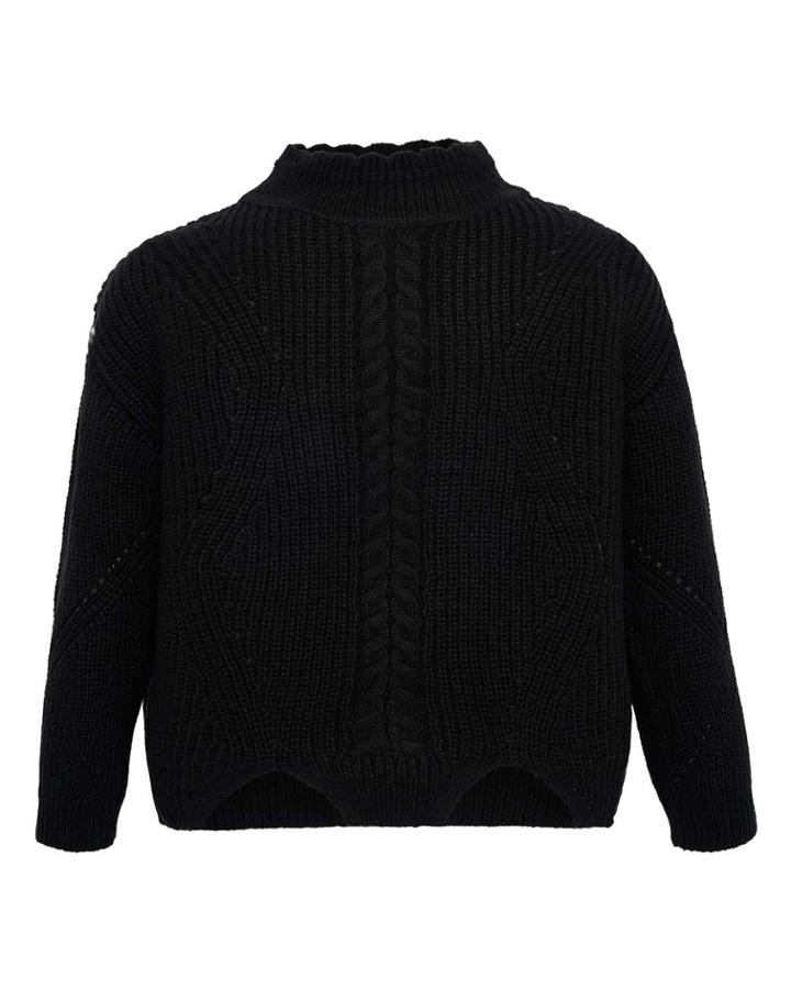 Girl's Mock Neck Tricot Sweater,