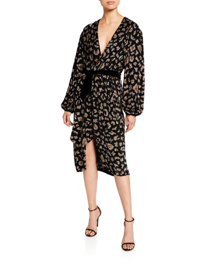 Audrey Animal-print Robe Dress