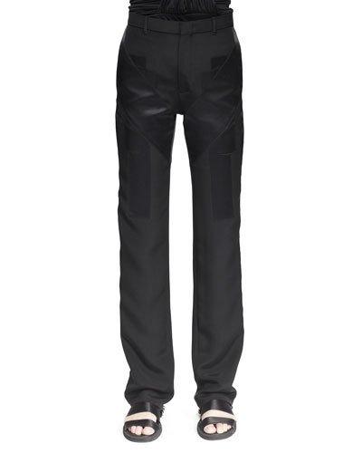 Crepe-de-chine Inlay Pants