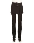 Skirted Pants With Self Belt, Black
