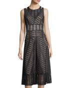 Geometric-lace A-line Dress