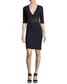 Ric-rac Half-sleeve Dress,