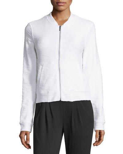 Zip-front Long-sleeve Jacket, White