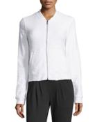 Zip-front Long-sleeve Jacket, White