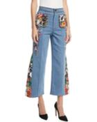 Reina High-waist Flared-leg Jeans With Embroidery