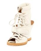 Lace-up Wedge Bootie