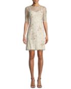 Beaded Lace Short Cocktail Dress