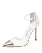 Trova Cap-toe Leather 105mm Ankle-wrap Pumps