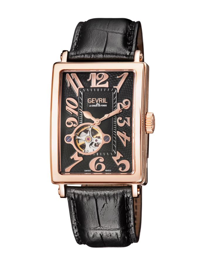 Men's Automatic Avenue Of Americas Black Leather