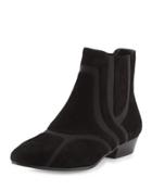 Momus Suede-stretch Bootie, Black