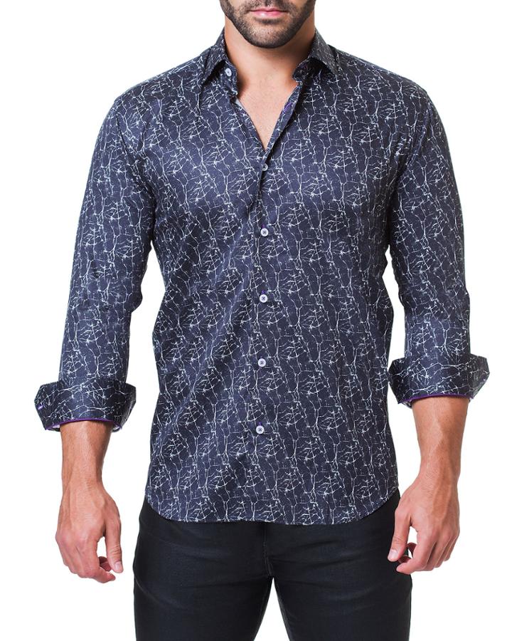 Men's Fibonacci Marble Black Shaped-fit